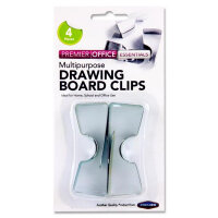 Premier Office Drawing Board Clips Pack of 4 - Secure Art Clips