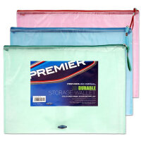 Premier Universal A3 Durable Mesh Wallet Assorted Colours - Large Document Holder