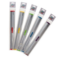 Premto Aluminium Ruler With Grip 30cm Assorted Trim Colours - Reliable Tool for Accurate Measurements