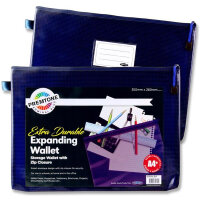 Premier A4+ Extra Durable Expanding Mesh Wallet Admiral Blue - Perfect for Travel and Storage