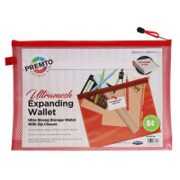 Premier B4+ Ultramesh Expanding Storage Wallet Ketchup Red - Durable for Long-Term Use