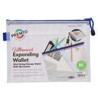 Premto Ultramesh Expanding Storage Wallet B5 - Transparent White - Secure Document Storage