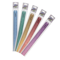 Premto Pastel Aluminium Ruler Deadlength 30cm Assorted Colours - Great for Office and School Work