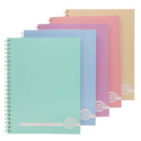 Premier A4 Pastel Spiral Notebook 200 Pages Assorted Colours - Durable for Heavy Use