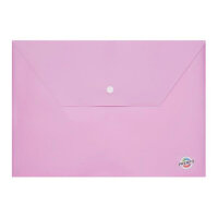 Premier A4 Pastel Button Document Wallet Wild Orchid - Portable & Stylish Document Holder