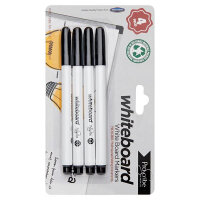 Proscribe Whiteboard Marker Pens Pack of 4 Black - Easy-Erase Writing Tools