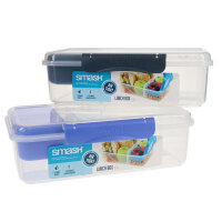 Smash Leakproof Lunch Box 2.1L with Removable Compartment - 2 Assorted - Secure Food Storage
