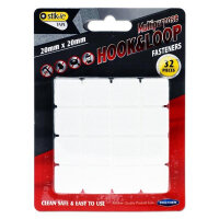 Stik-Ie Hook & Loop Velcro Fasteners Pack of 32 - 20x20mm - Secure Fasteners