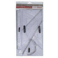 Student Solutions Multi-Pack Set Square Set - 4 Piece - Versatile Measuring Set