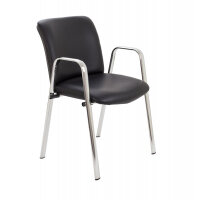 Pavilion Armchair Black PU/Chrome