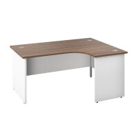 Panel Right Hand Radial Desk 1800X1200 Dark Walnut/White