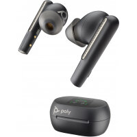 POLY Voyager Free 60+ UC M Carbon Black Earbuds +BT700 USB-C Adapter +Touchscreen Charge Case