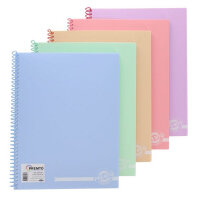 Premier A4 Pastel Spiral Notebook 160 Pages Assorted Colours - Versatile for Office & Study