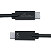 MediaRange USB Type C Cable Charge and Sync USB 3.1 10Gbit 100W Max 1.2m Black MRCS214