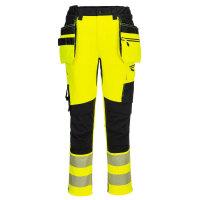 Portwest DX454 DX4 Hi-Vis Detachable Holster Pocket Craft Trousers Yellow/Black 33