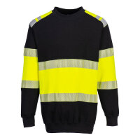 Portwest FR716 PW3 Flame Resistant Class 1 Sweatshirt Yellow/Black M