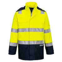 Portwest FR605 Bizflame Rain+ Hi-Vis Light Arc Jacket Yellow/Navy M