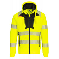 Portwest DX477 DX4 Hi-Vis Funnel Neck Zipped Sweatshirt Yellow/Black XXL