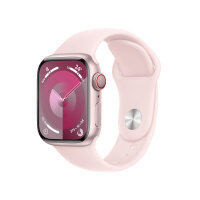 Apple Watch Series 9 GPS + Cellular 41mm Pink Aluminium Case w/ Light Pink Sport Band - M/L