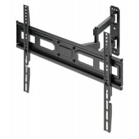 Manhattan TV & Monitor Mount, Wall, Full Motion, 1 screen, Screen Sizes: 37-65", Black, VESA 100x100 to 600x400mm, Max 35kg, LFD, Tilt & Swivel with 3 Pivots, Lifetime Warranty