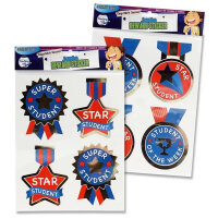 Clever Kidz Card Pack of  4 Jumbo Reward Stickers Assorted Designs