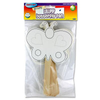 Crafty Bitz Pack of 10 Fans - Lollipop Butterfly Fun Craft for Kids