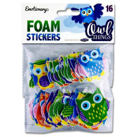 Emotionery Pack of 16 Foam Stickers - Owl Things Fun Foam Stickers for Kids' Crafts