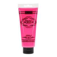 Icon Acrylic Paint 200Ml - Neon Pink Vibrant Craft Paint for Artistic Creations