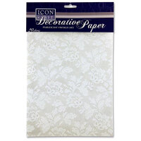 Icon Craft A4 Pearlescent Vintage Lace Paper 20 Sheets High-Quality Craft Paper for Projects