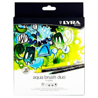 Lyra Hi-Quality Aqua Brush Duo - Box of 12 - Versatile Brushes for Watercolour and Mixed Media Art