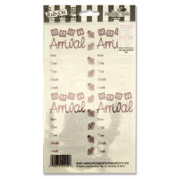 Rub-On Metallic Stickers - Birth Announcements Pink