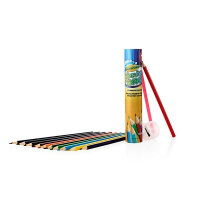 World Of Colour Tube 12 Colouring Pencils & Sharpener - Complete Set for Drawing & Colouring