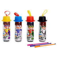 World Of Colour Tub 12 Washable Felt Tip Markers - Hero 4 Assorted - Colour Markers for Creative Kids
