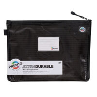 Premto A4+ Extra Durable Mesh Storage Wallet - Jet Black - Secure File Storage