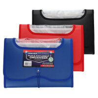 Premier Universal A4 13 Pocket Expanding File - 3 Assorted Colours - Expanding A4 File for Office Organization