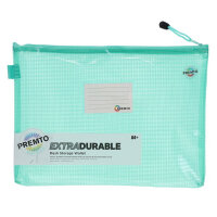 Premto Pastel A4+ Extra Durable Mesh Storage Wallet - Mint Magic - Durable Storage