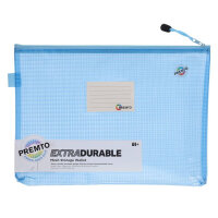 Premto Pastel A4+ Extra Durable Mesh Storage Wallet - Cornflower Blue