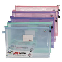 Premto Pastel B4+ Ultramesh Expanding Storage Wallet - Assorted Colours - Practical File Organiser