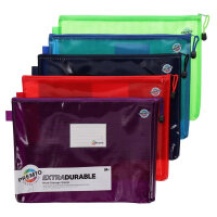 Premto A4+ Extra Durable Mesh Storage Wallet - Assorted Colours - Office Organiser
