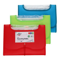 Premto A4 13 Pocket Expanding File - Assorted Colours - Office Organiser