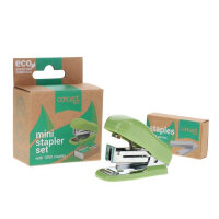 Concept Green Mini Stapler Set With 1000 X 26/6 Staples Compact and Convenient