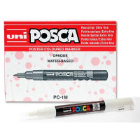 Uni Posca PC-1M 0.7Mm Bullet Tip Permanent Marker - White