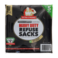 Premier Pack of 5 Heavy Duty Refuse SacksHeavyDuty Refuse Sacks for Office & Home Use