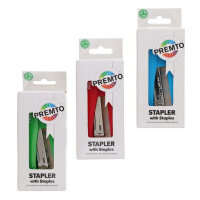 Premto 26/6 Half Strip Stapler & 1000 Staples - Assorted Colours - Office Supplies