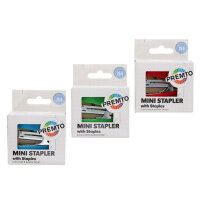 Premto 26/6 Mini Stapler & 1000 Staples - Assorted Colours - Portable Office Stapler