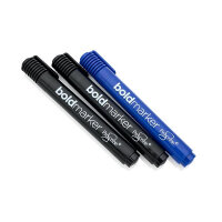 Proscribe Card 3 Boldmarker- Black & Blue - Vibrant Markers for Office & School