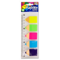 Stik-Ie Set 100 Pet Memo In Pencil Shape - 5 Assorted - Fun Memo Pads for Office & School