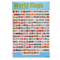 Clever Kidz Wall Chart World Flags & Capitals Learning Poster