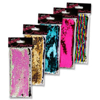Emotionery Blingtastic Sequins Flat Pencil Case Pack of  5 Assorted Colours