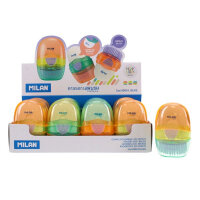Milan Capsule Eraser with Brush  - Eraser with Brush for Clean and Precise Writing